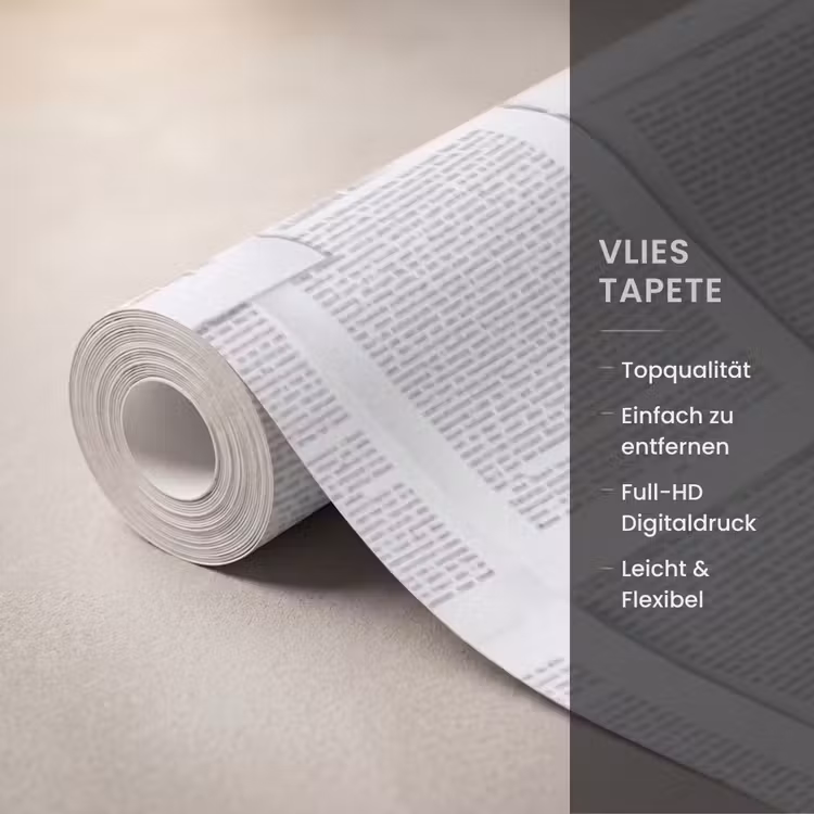 Papier - Overlappend - Textuur - Modern - Wit Behang Vlies klein -USP_closeupDE