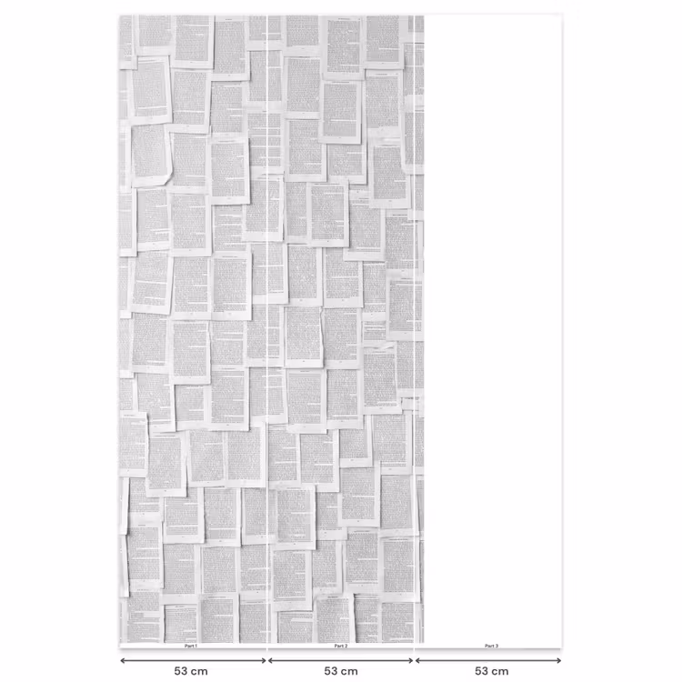 Papier - Overlappend - Textuur - Modern - Wit Behang Vlies klein -USP_banen