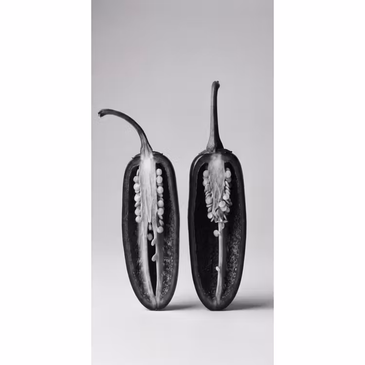 Pepers - Zwart - Wit - Zaadlijsten Behang Vlies klein -3d_website