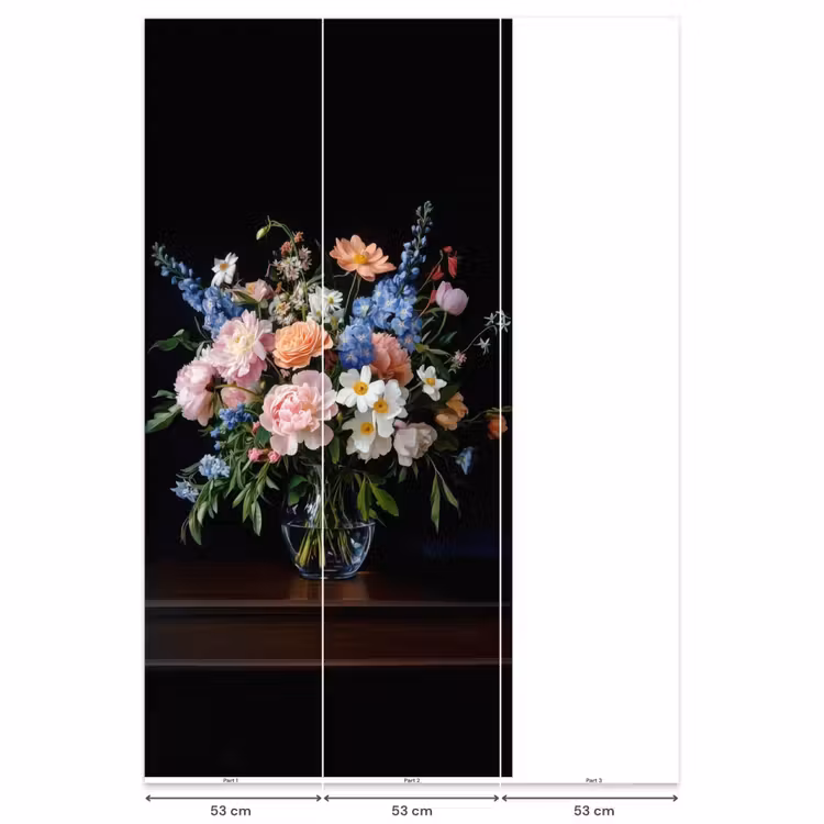 Pastel - Bloemen - Glazen - Vaas Behang Vlies klein -USP_banen