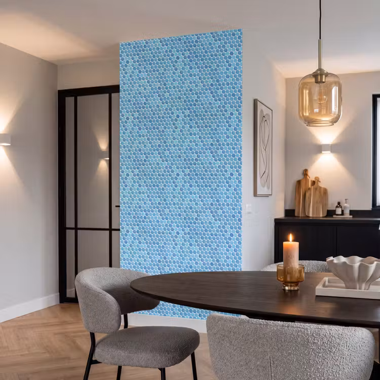 Penny - Mozaïek - Lichtblauw Behang Vlies klein 1076 -sfeer3