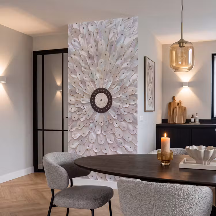 Parelmoer - Patroon - Decoratie - Ambacht - Wit Behang Vlies klein -sfeer3