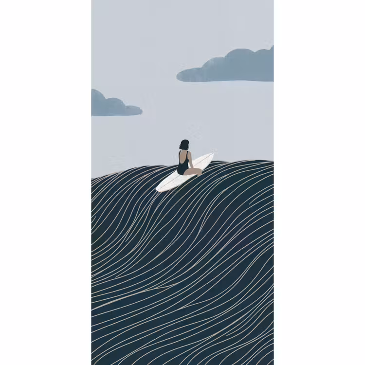 Persoon - Surfen - Oceaan - Natuur - Modern Behang Vlies klein -3d_website