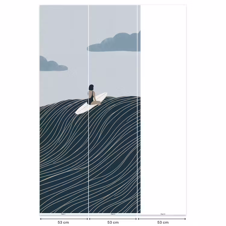 Persoon - Surfen - Oceaan - Natuur - Modern Behang Vlies klein -USP_banen