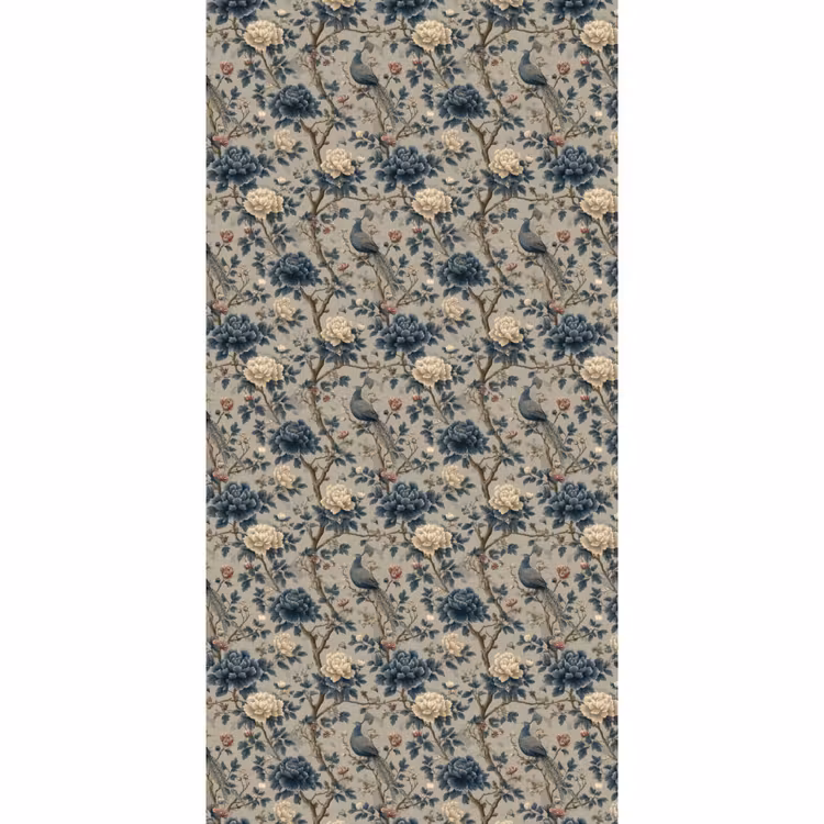 Pauw - Bloemen - Blauw Behang Vlies klein 1076 -3d_website