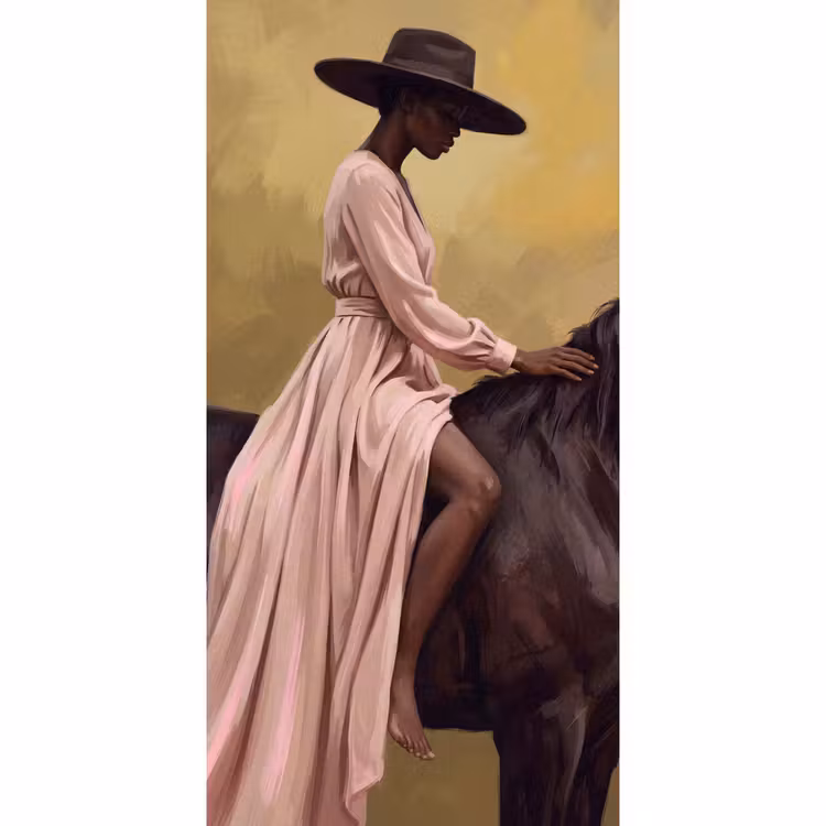 Paard - Klassiek - Oker Behang Vlies klein -3d_website