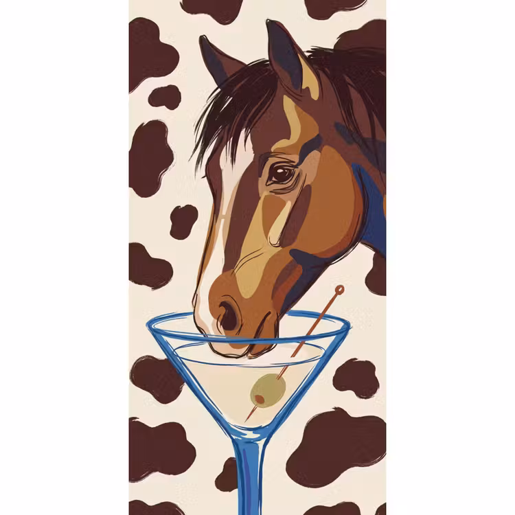 Paard - Martini - Dieren - Abstract - Bruin Behang Vlies klein -3d_website