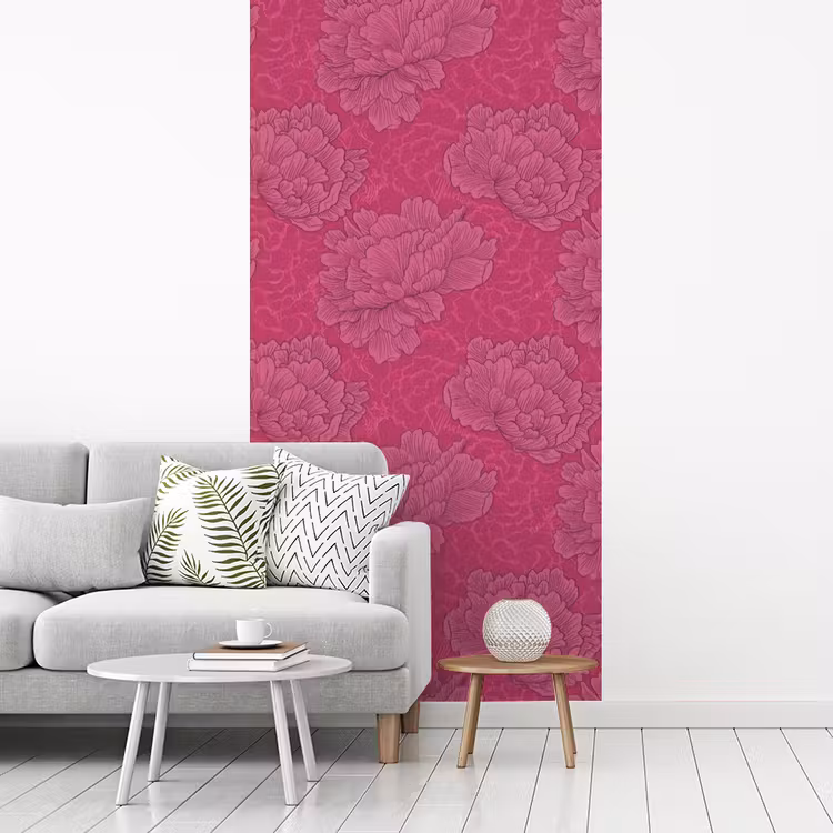 Pioenrozen - Energiek - Roze fotobehang vinyl groot 64 -woonkamer