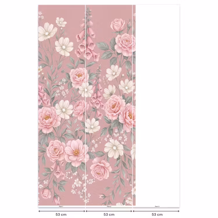 Pioenrozen - Vingerhoedskruid - Pink Behang Vlies klein -USP_banen