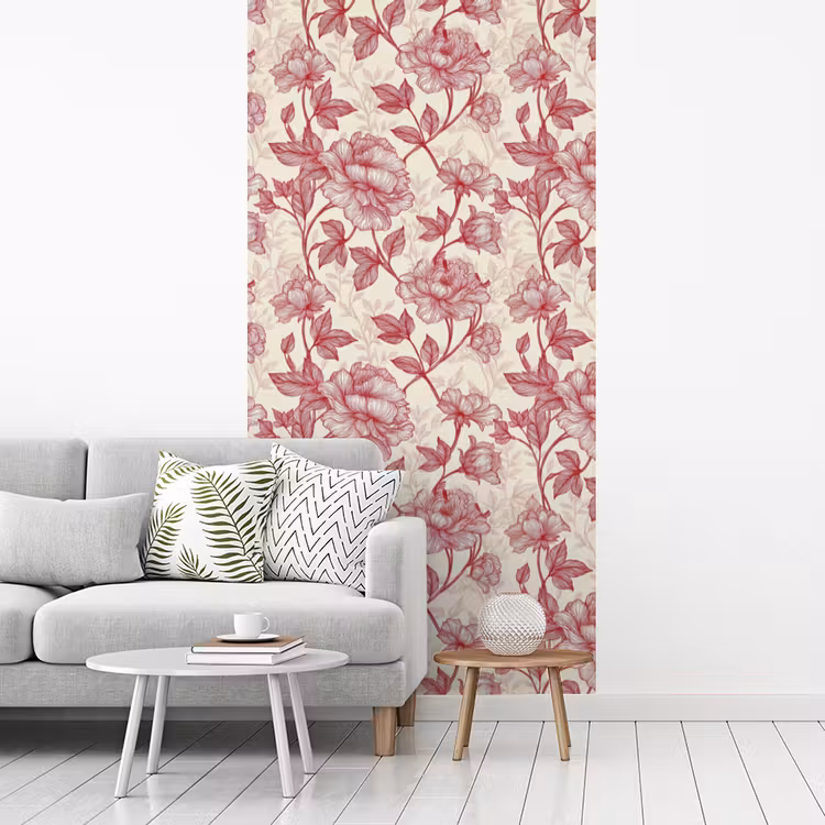 Pioenrozen - Modern - Rood fotobehang vinyl groot 64 -woonkamer