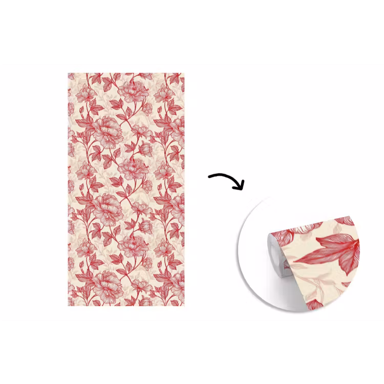 Pioenrozen - Modern - Rood fotobehang vinyl groot 64 -3d