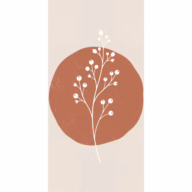 Plant - Tak - Abstract - Modern - Wit Behang Vlies klein -3d_website