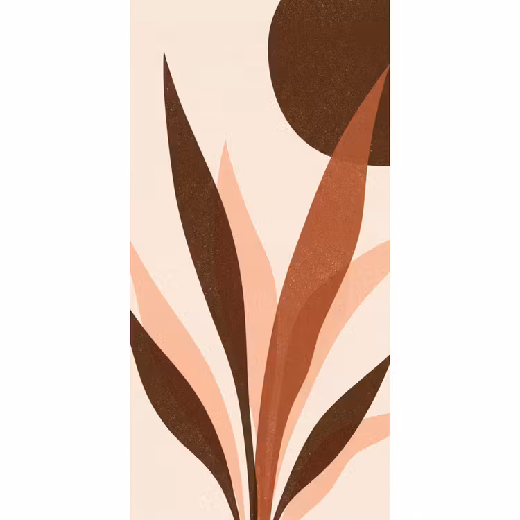 Planten - Abstract - Natuur - Bruin Behang Vlies klein -3d_website