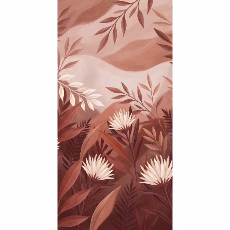 Planten - Bladeren - Botanisch - Modern - Bruin Behang Vlies klein -3d_website