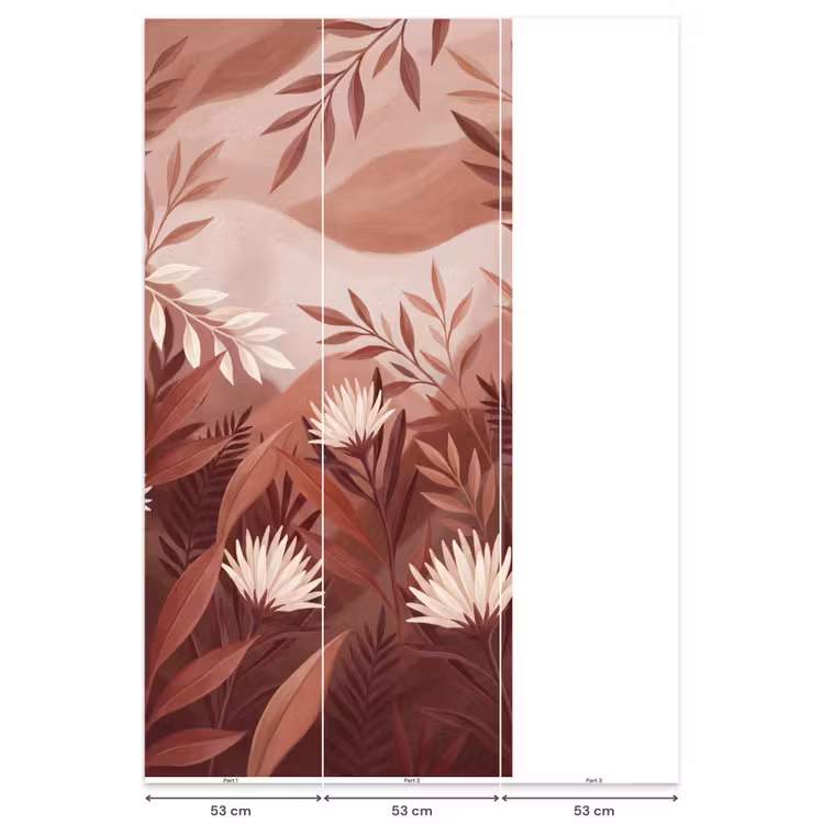 Planten - Bladeren - Botanisch - Modern - Bruin Behang Vlies klein -USP_banen