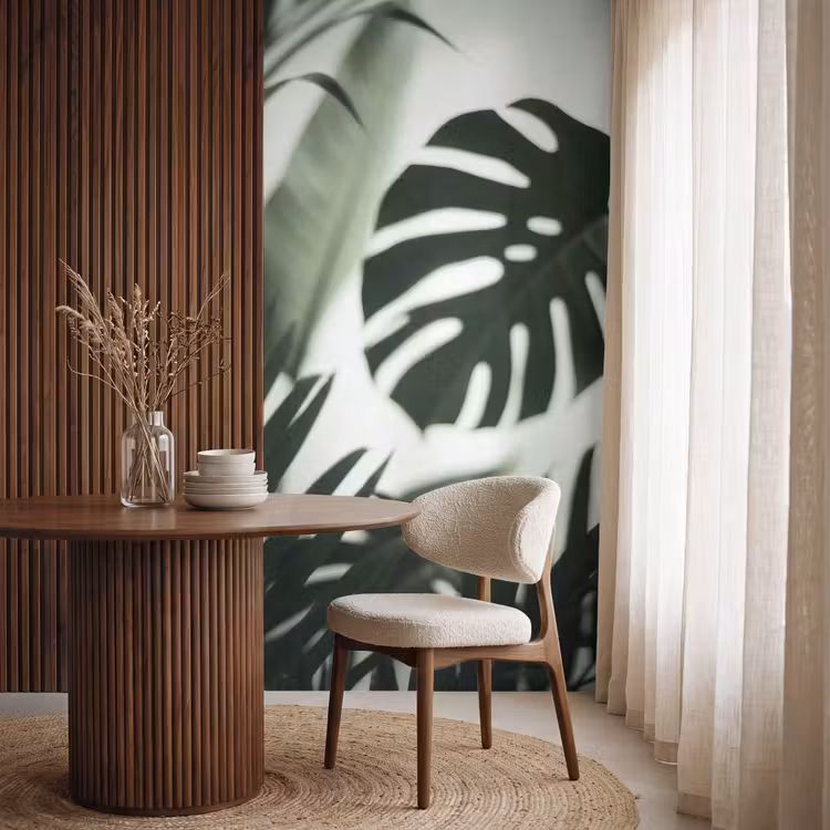 Planten - Bladeren - Natuur - Minimalistisch - Groen Behang Vlies klein -sfeer1