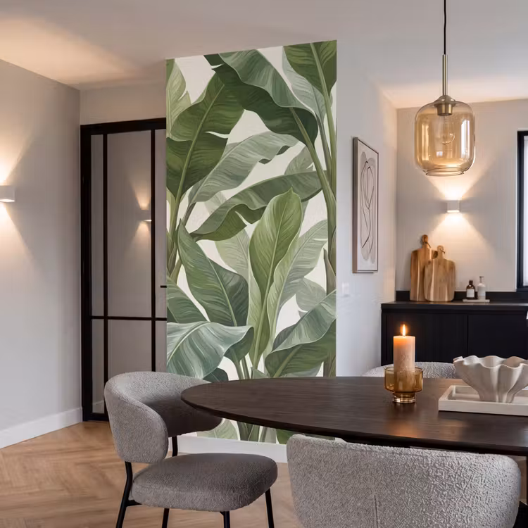 Planten - Bladeren - Tropisch - Groen Behang Vlies klein -sfeer3