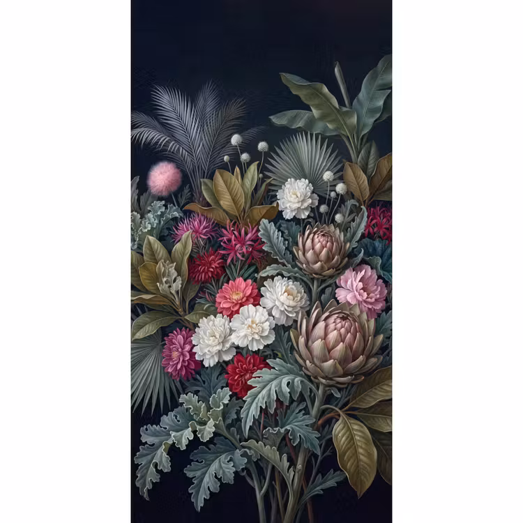 Planten - Tropisch - Botanisch - Donker - Groen Behang Vlies klein -3d_website