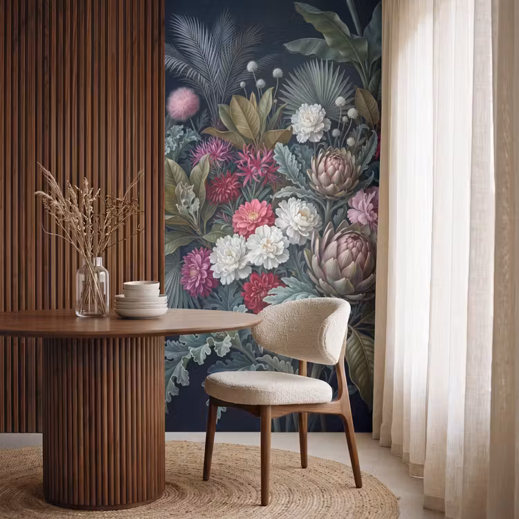 Planten - Tropisch - Botanisch - Donker - Groen Behang Vlies klein -sfeer1