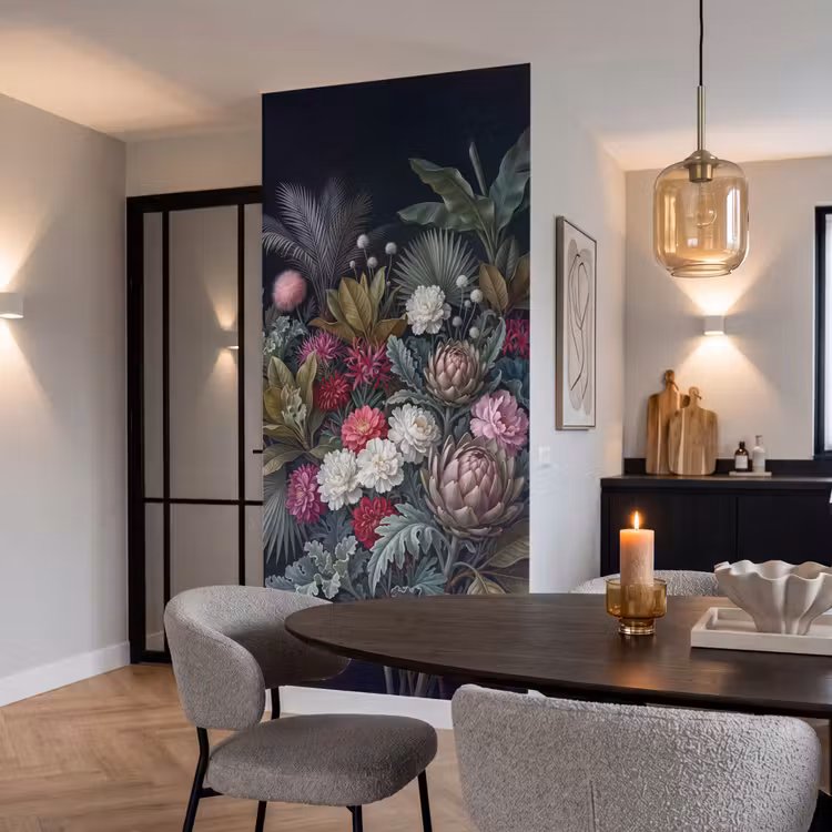 Planten - Tropisch - Botanisch - Donker - Groen Behang Vlies klein -sfeer3