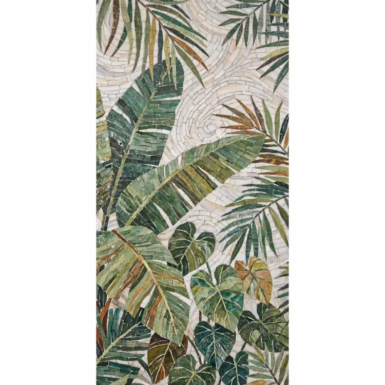 Planten - Tropisch - Mozaïek - Natuur - Groen Behang Vlies klein -3d_website
