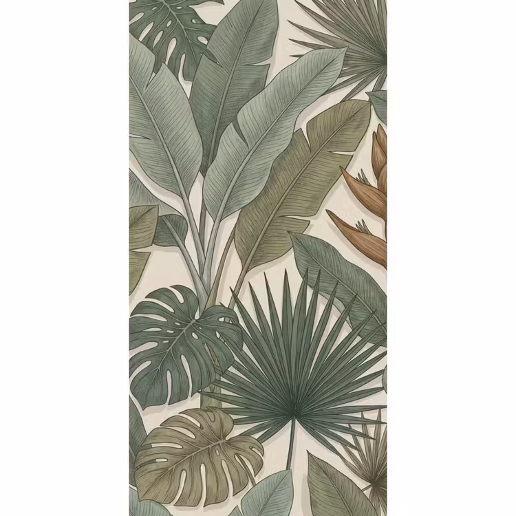 Planten - Tropisch - Natuur - Illustratie - Groen Behang Vlies klein -3d_website