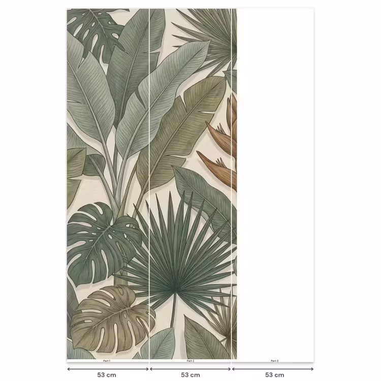 Planten - Tropisch - Natuur - Illustratie - Groen Behang Vlies klein -USP_banen