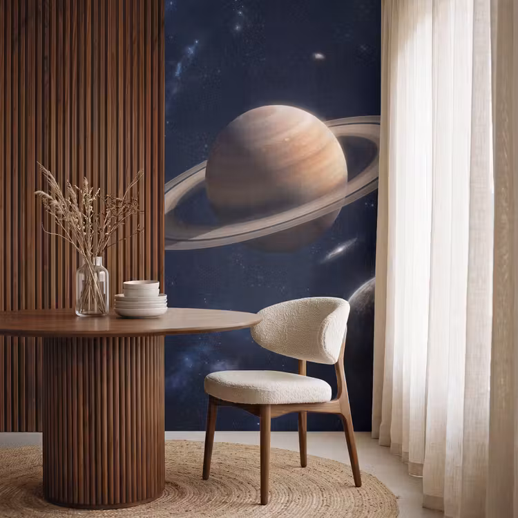 Planeten - Saturnus - Ruimte Behang Vlies klein -sfeer1