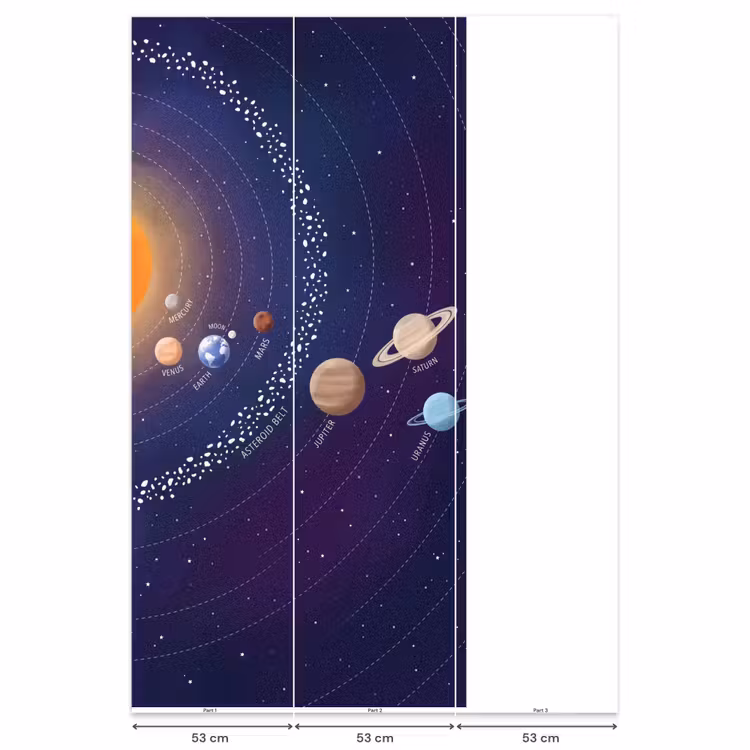 Planetenstelsel - Ruimte - Illustratie Behang Vlies klein -USP_banen
