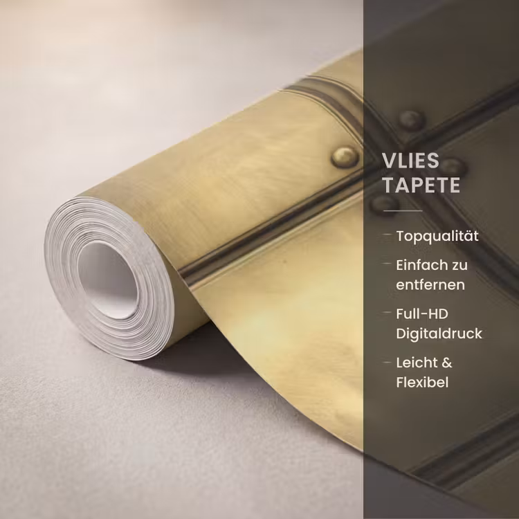 Tapete - Platten – Industrial – Cool – Gold - Platen - Industrieel - Stoer - Goud Behang Vlies klein 1076