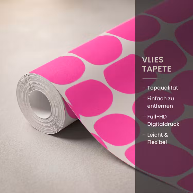 Stippen - Patroon - Roze Behang Vlies klein 1076 -USP_closeupDE