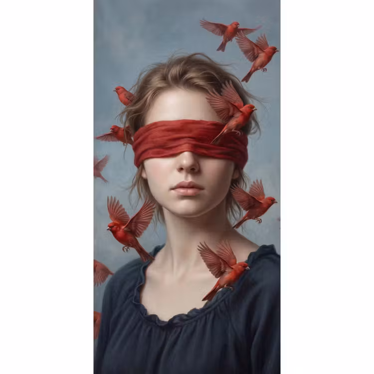 Portret - Krachtig - Rood Behang Vlies klein -3d_website
