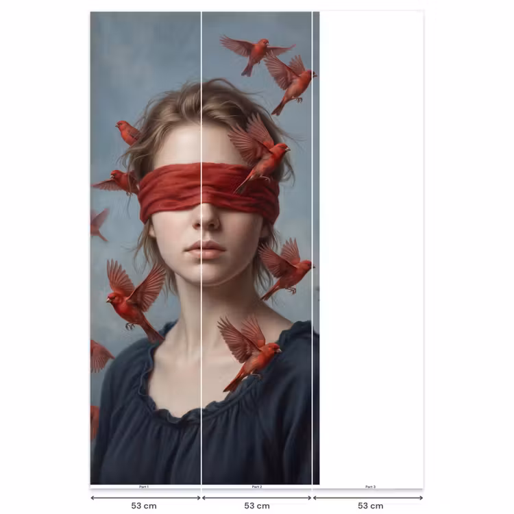 Portret - Krachtig - Rood Behang Vlies klein -USP_banen