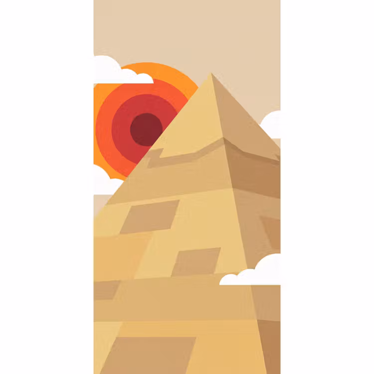 Piramide - Zon - Woestijn - Modern - Oranje Behang Vlies klein -3d_website