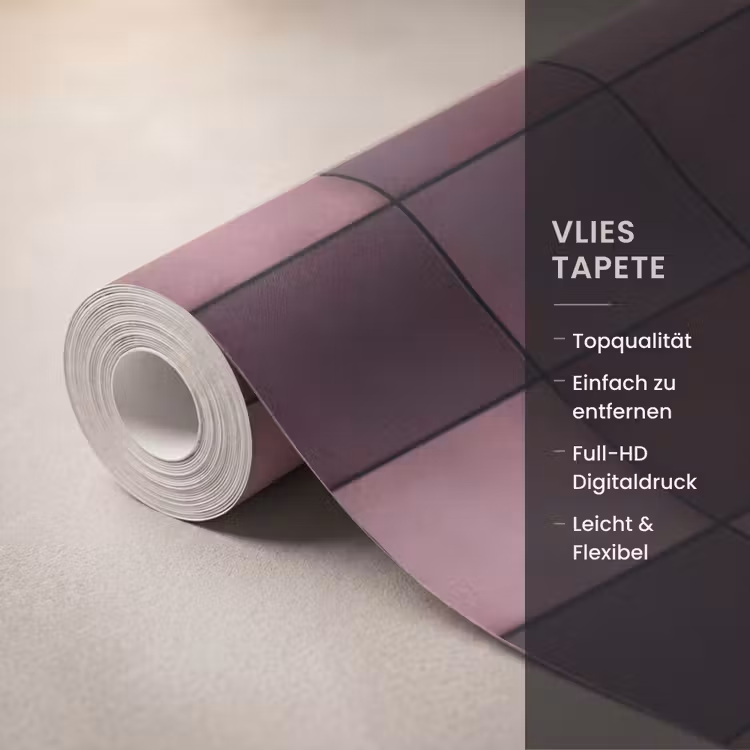 Vierkant - Tegel - Patroon - Paars Behang Vlies klein 1076 -USP_closeupDE