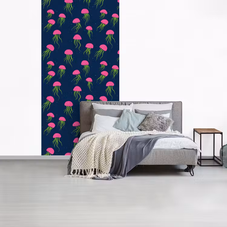 Kwallen - Diepzee - Neon fotobehang vinyl groot 64 -slaapkamer