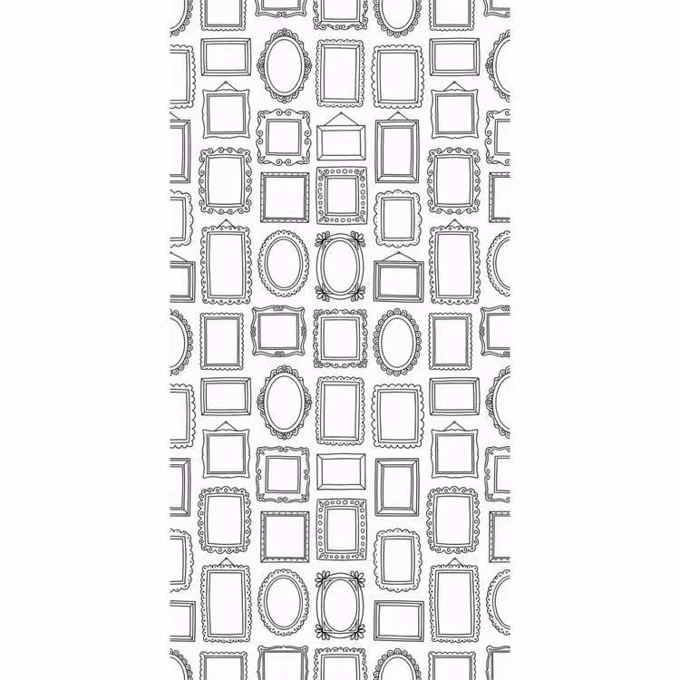 Lijsten - Patroon - Decoratie - Schets - Zwart-wit Behang Vlies klein -3d_website