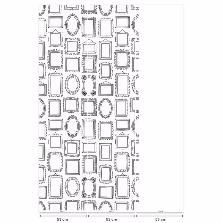 Lijsten - Patroon - Decoratie - Schets - Zwart-wit Behang Vlies klein -USP_banen