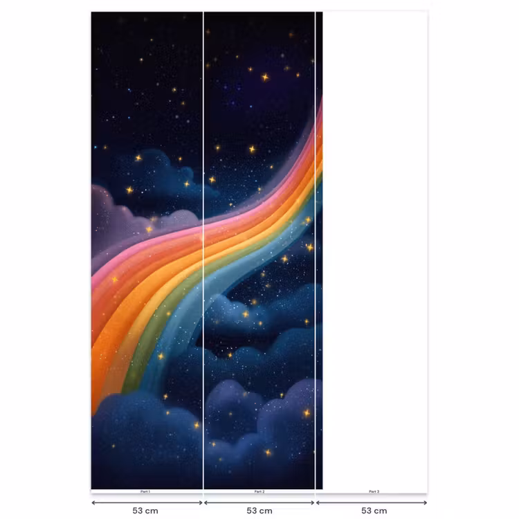 Regenboog - Sterrenhemel - Kleurrijk Behang Vlies klein -USP_banen