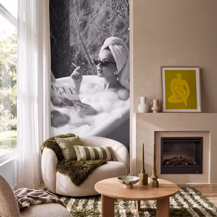Relaxt - Bad - Zwart - Wit Behang Vlies klein -sfeer2