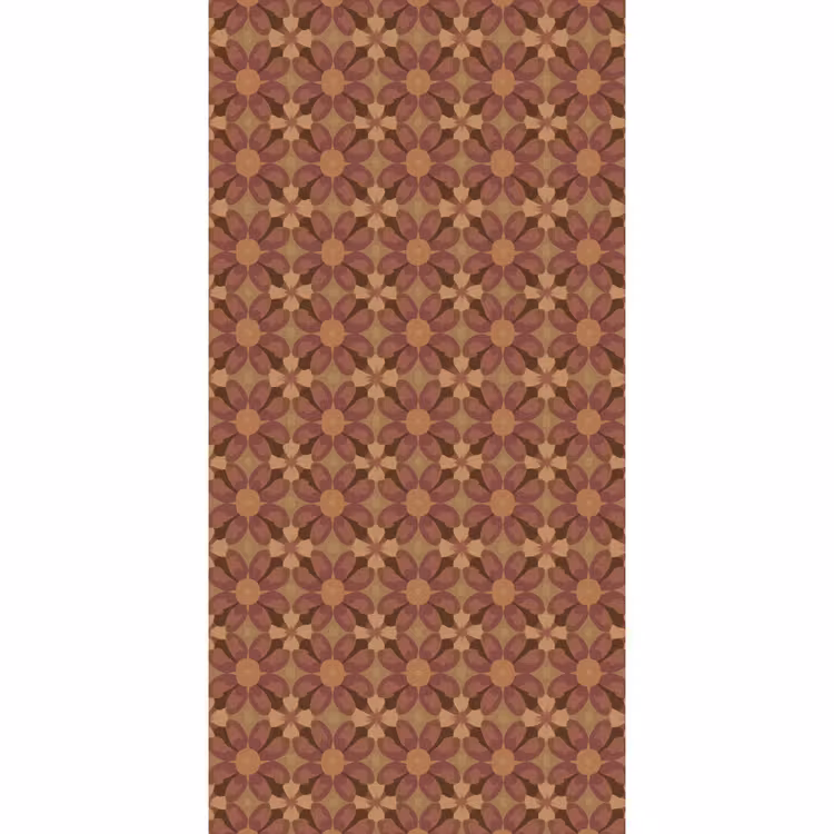 Retro - Bloemen - Bruin Behang Vlies klein 1076 -3d_website