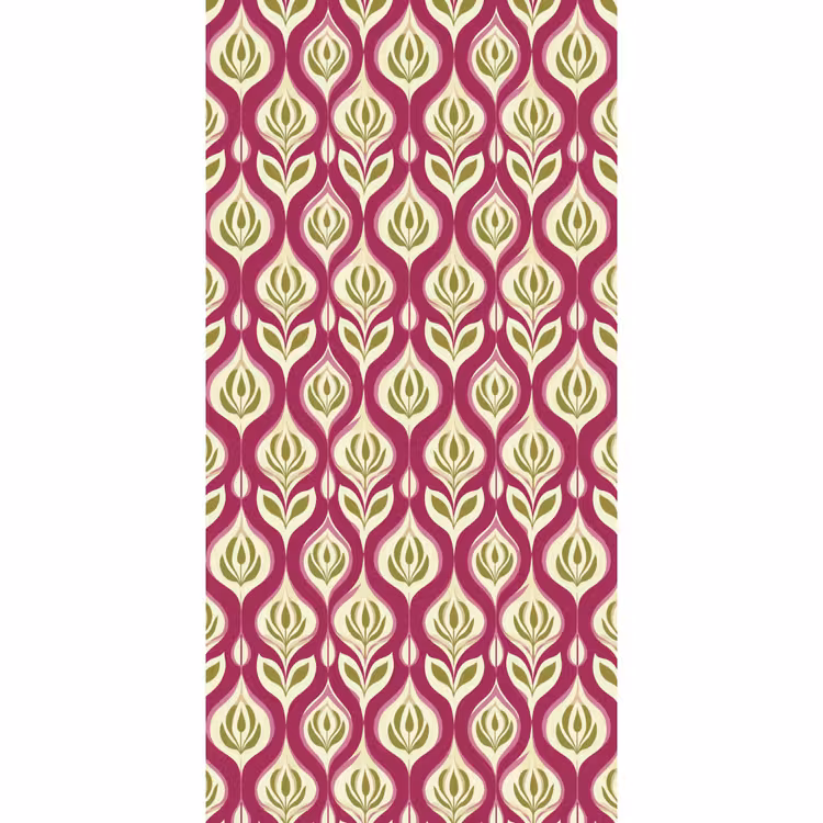 Retro - Floraal - Paars Behang Vlies klein 1076 -3d_website