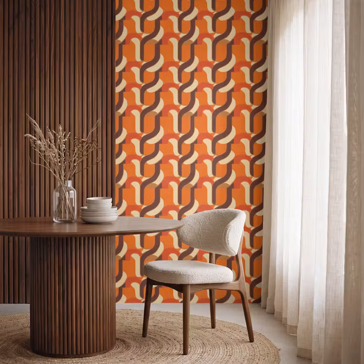Retro - Modern - Kleurrijk Behang Vlies klein 1076 -sfeer1