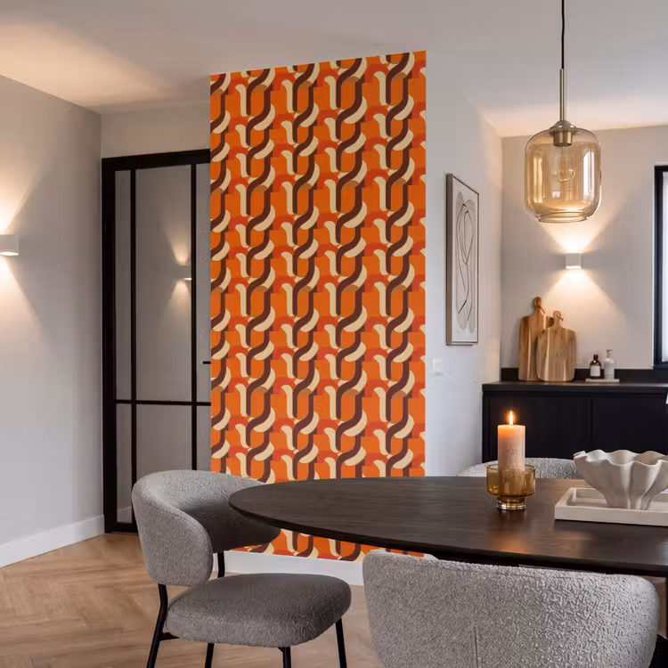 Retro - Modern - Kleurrijk Behang Vlies klein 1076 -sfeer3