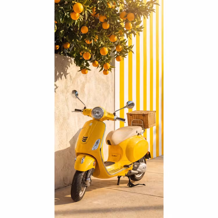 Scooter - Natuur - Zomer - Geel - Mediterraan Behang Vlies klein -3d_website