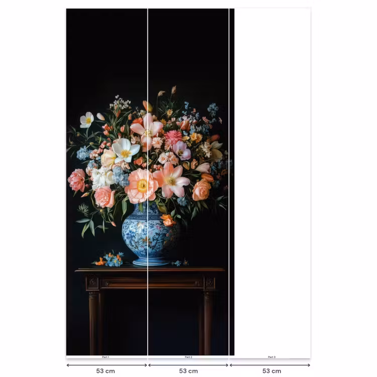 Roze - Bloemen - Vaas - Kleuren Behang Vlies klein -USP_banen