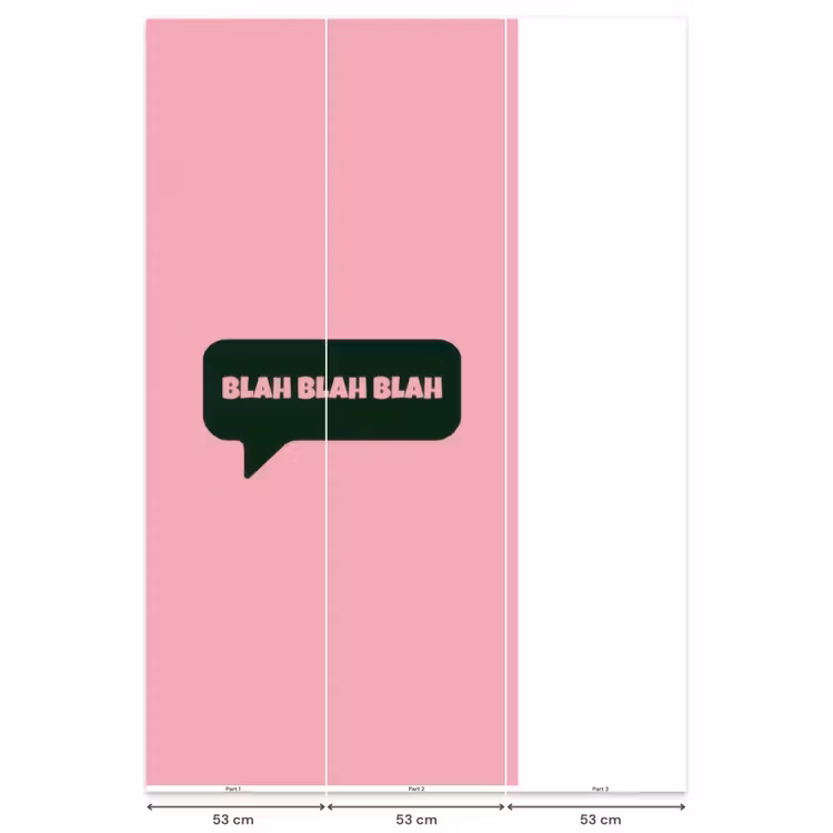 Roze - Tekstwolk - Groen - BLAH BLAH BLAH Behang Vlies klein -USP_banen