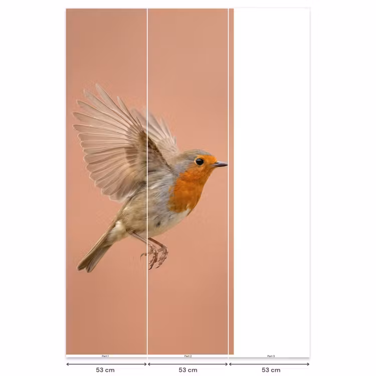 Roodborst - Natuur - Roze Behang Vlies klein -USP_banen