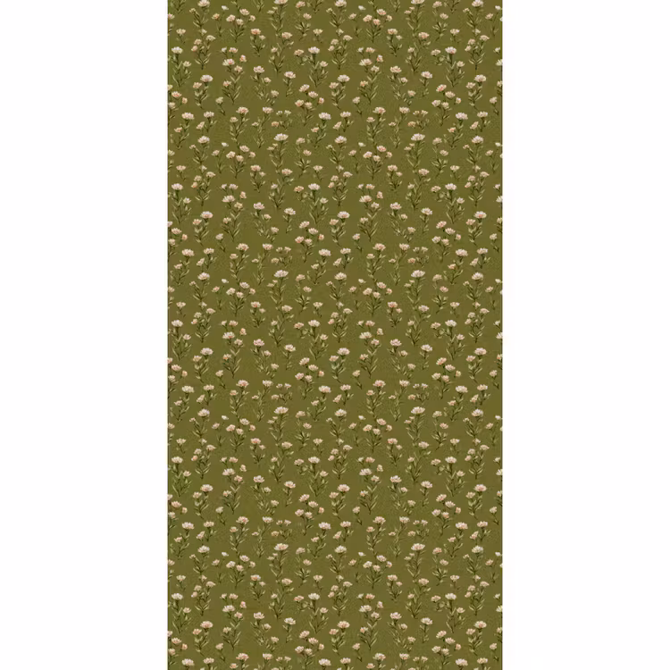 Landelijk - Bloemen -  Groen Behang Vlies klein 1076 -3d_website