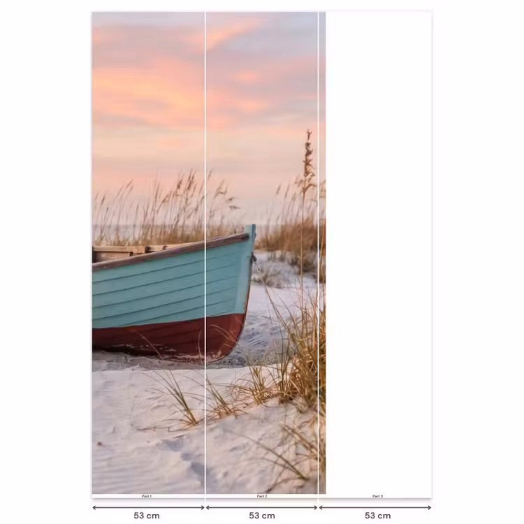 Rustiek - Roeiboot - Zandstrand Behang Vlies klein -USP_banen